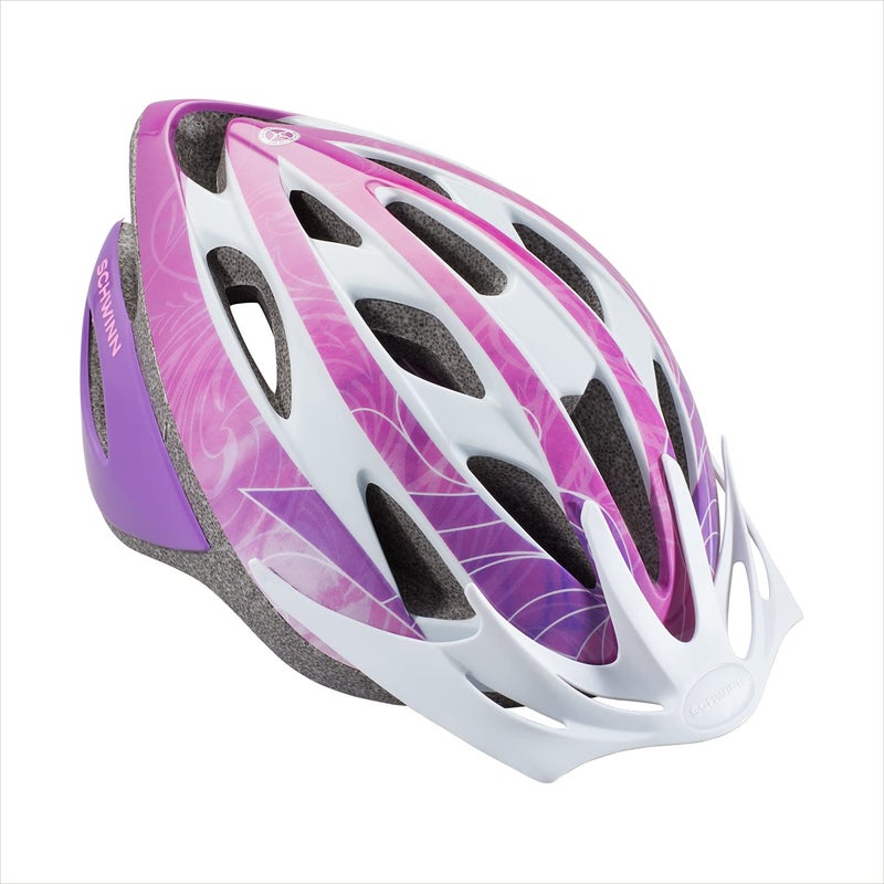 Schwinn Thrasher Kids Bike Helmet, Boys And Girls, Fits 50 - 54cm Circumference, Ages 5-8 Year Olds, Lightweight, Detachable Visor, CPSC Safety Certified, Child, Purple Pattern - Image 1